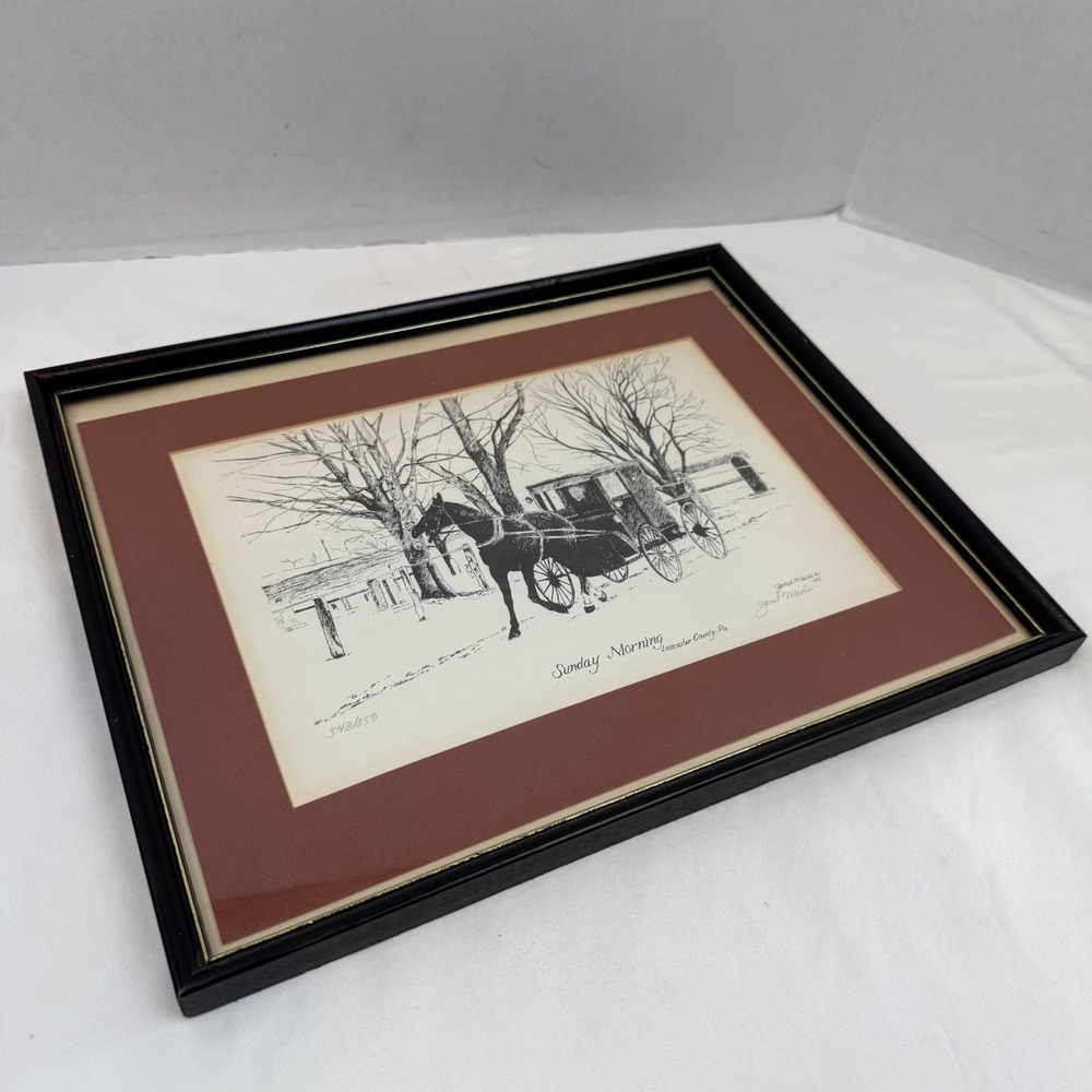 Vintage Janet Martin Sunday Morning Lancaster County PA Signed Gallery Wall - Picture 4 of 13
